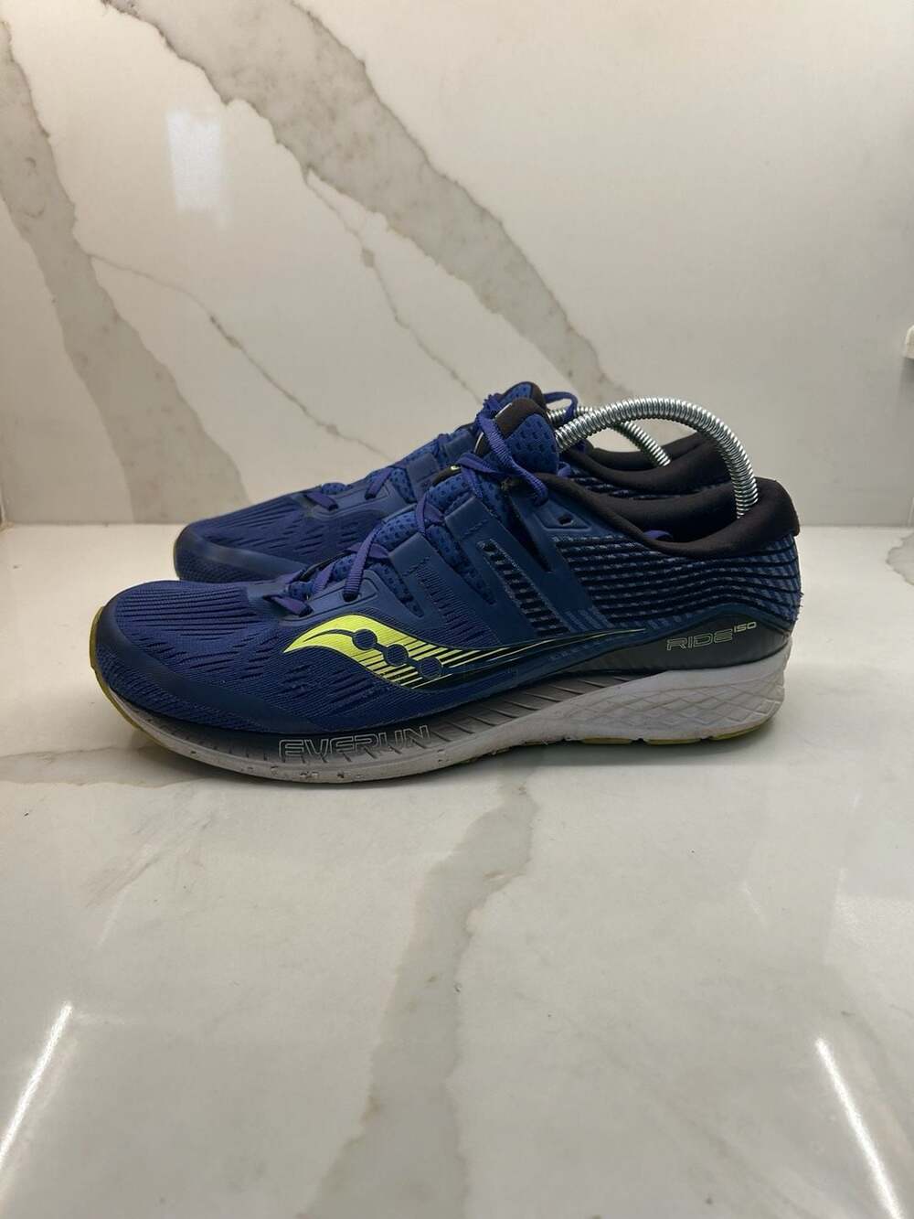Saucony Ride ISO Blue Yellow Running Shoes (Size: 11.5)